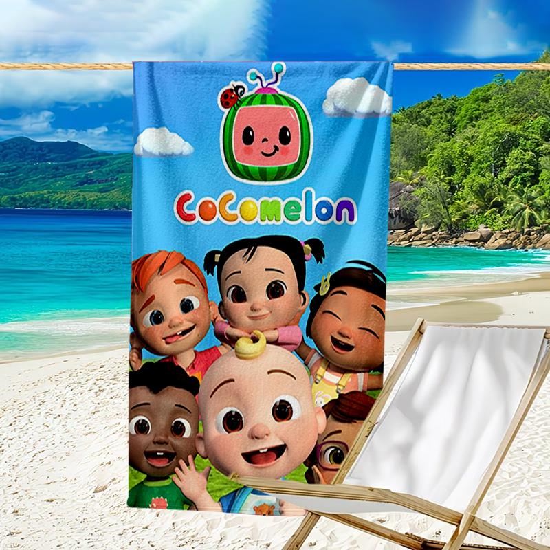 Ultra-Soft Beach Towel with Cocomelon Theme,Ideal for Pool - Camping, Diving - Perfect Travel Essential, Vibrant Beach Towel.