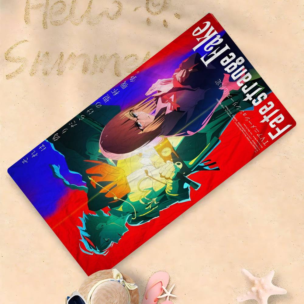 F-Fate S-Stay N-Night Big Microfiber Beach Towels Quick Dry Towel Sand Beach Towels Pool Towel for Travel Swim Pool Yoga