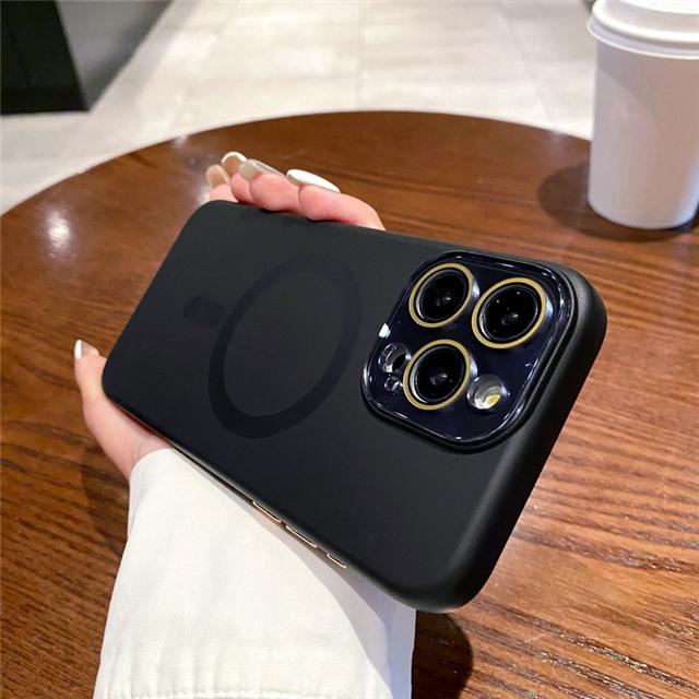 For iPhone 16 Pro Max Luxury Liquid Silicone Magsafe Magnetic Phone Case For iPhone 12 13 14 15 16 Plus Lens Protective Cover