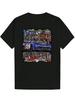 Crew Neck Polyester T-shirt with "CHASE ELLIOTT" Graphic Design - Blue Sports Car Print