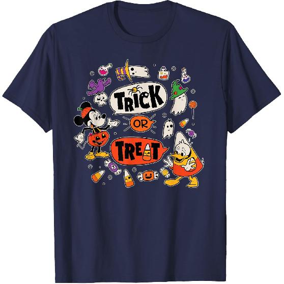 Disney Mickey Mouse Donald Duck Trick or Treat Halloween T-Shirt
