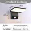 Modern LED Outdoor Wall Lamp Waterproof Motion Sensor Wall Light Foldable for Garden Courtyard Balcony Porch Home Decoration