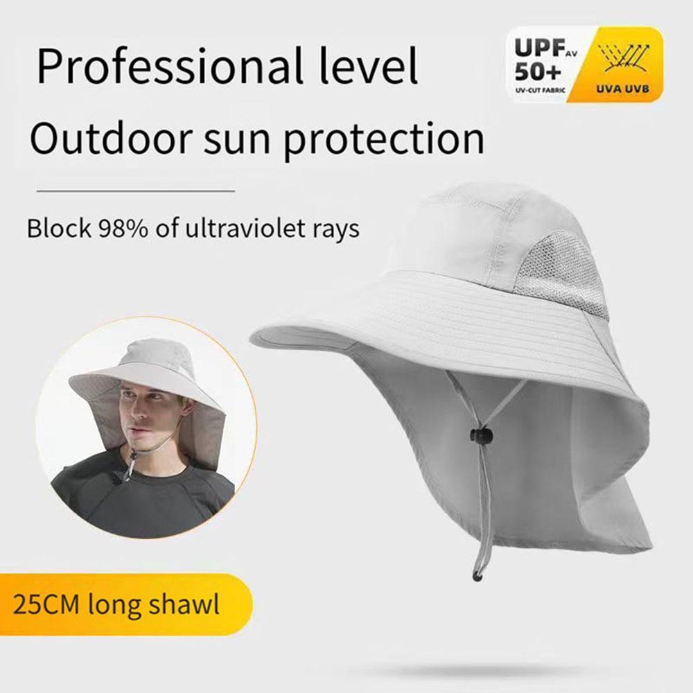 New Summer Sun Hat For Men Women Outdoor UV Sun Protection Wide Brim Fisherman Hat With Face Cover Neck Flap Fishing Hiking Hats