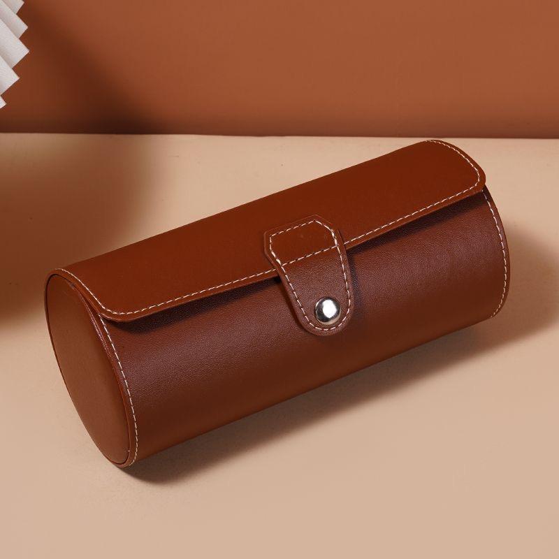 Delesys 2/3/4/8 Slots Embedded Portable Travel Storage Bag For Watch/Daily Necessities Storage Box Leather Zipper Watch Box