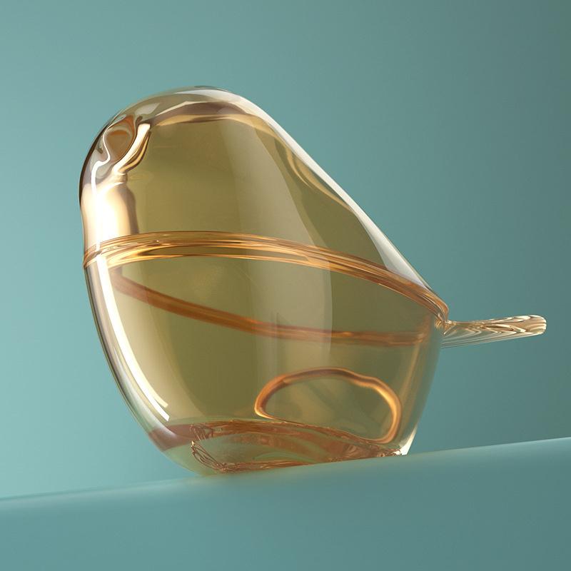 12*7*7cm1pc amber glass bird jewelry storage jar,dressing table earring ring sorting Nordic style storage box.