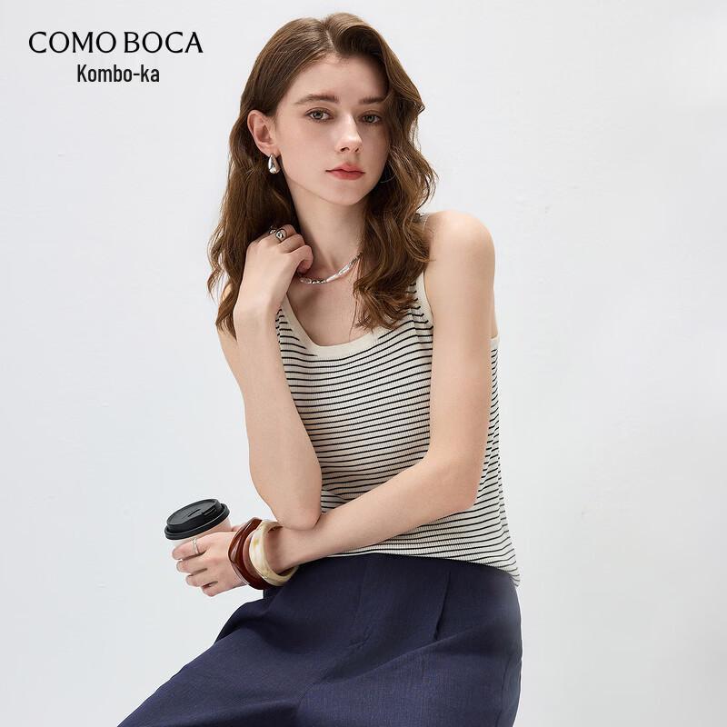 Women s Striped Lyocell Tencel Knit Vest L