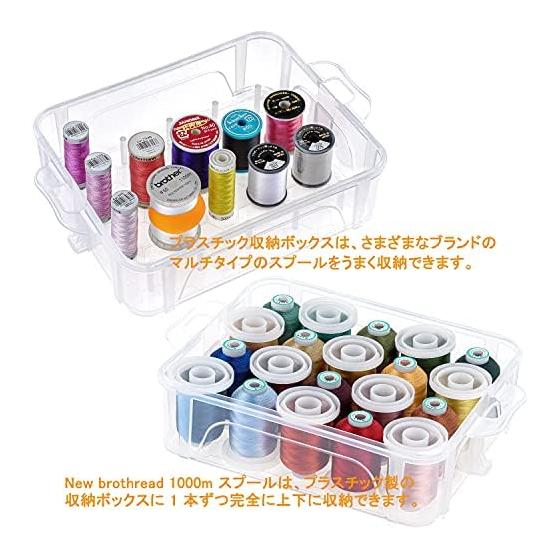 New brothread40 Brother Color 500M Sewing Machine Embroidery Thread with Clear Plastic Storage Box for Embroidery Machine