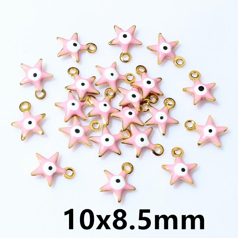 20pcs 10x8.5mm Enamel Evil Eyes Star Charms Pendant Stainless Steel DIY Jewelry Making Accessories Findings Bracelet Earrings