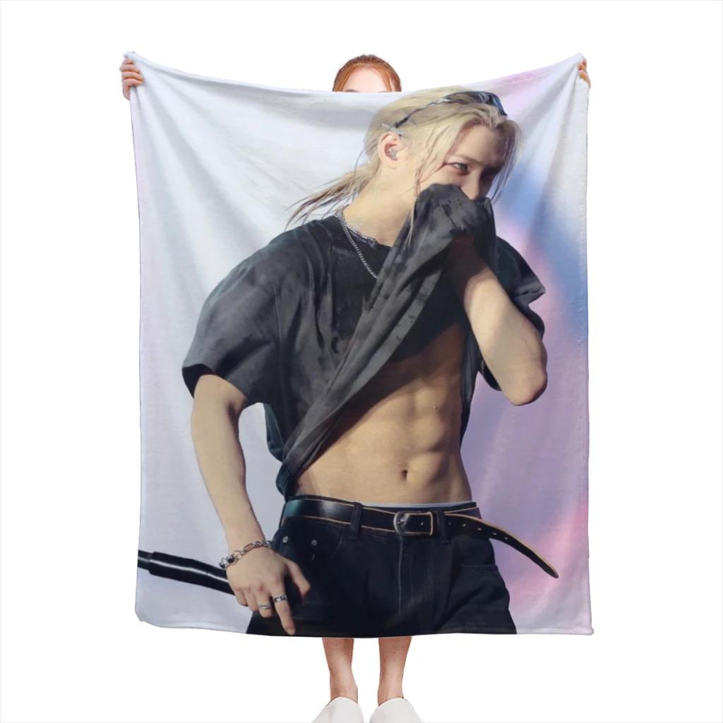 Hot-KPOP-Like-Stray-K-Kids Fashion Blanket Printed Throw Blanket Plush Fluffy Flanne Soft Throws for Sofa Couch and Bed
