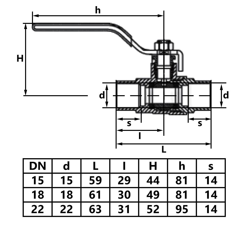 Solder-In Water Ball Valve 18 Mm