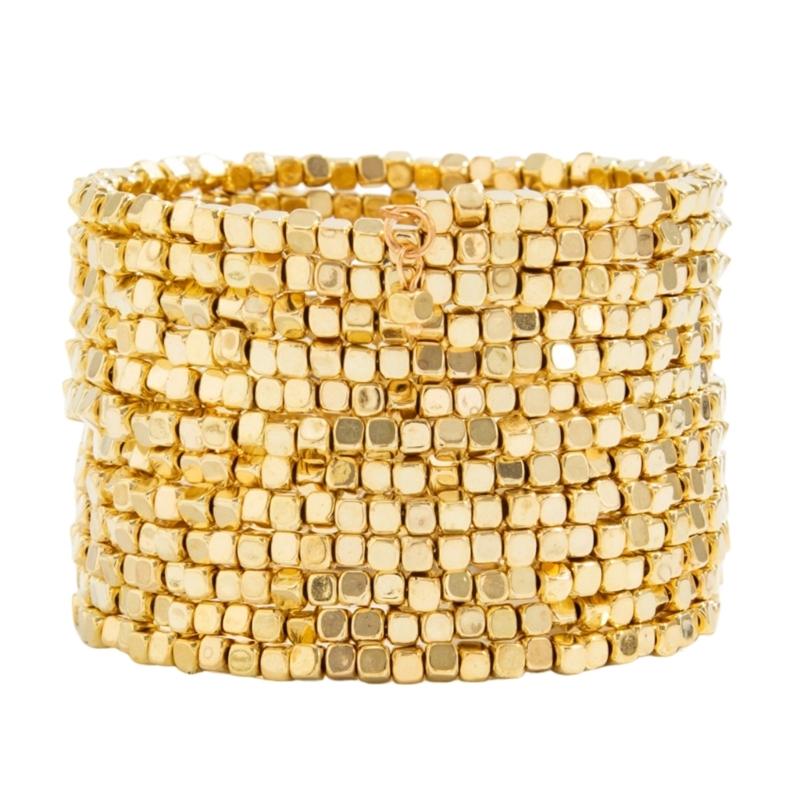 Contemporary Square CCB Bracelet Geometric Artisanal Design Sturdy Wear Resistant Jewelry For Modern Fashion Lovers