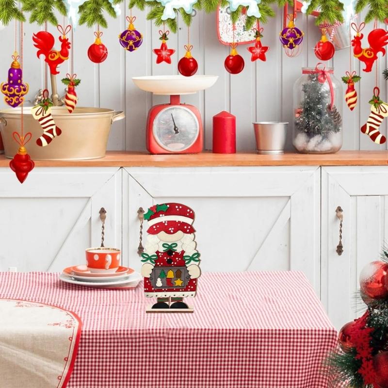 Artistic Festival Wooden Female Gnomes Statue Durable Holiday Decoration for Living Room Office Table