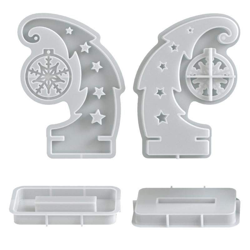 Holiday Resin Craft Mould Christmas Tree Silicone Mould With Snowflake Designs For Festive Decorations
