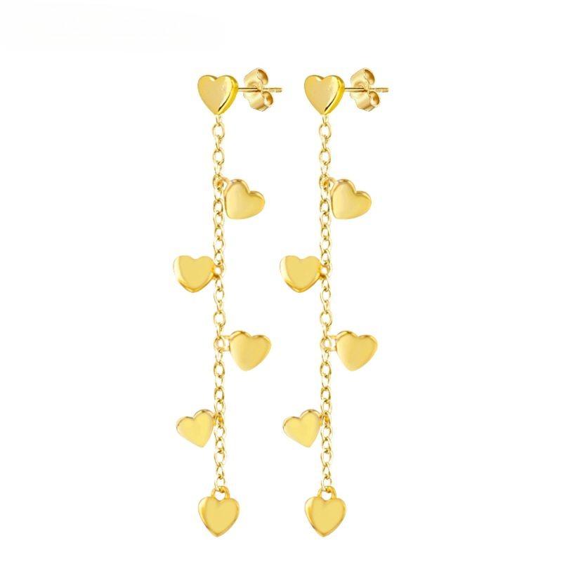 925 Silver Needle Luxury Long Chain Tassel Crystal Stud Earrings For Women Exquisite Pendant Gold Earrings Fine Jewelry