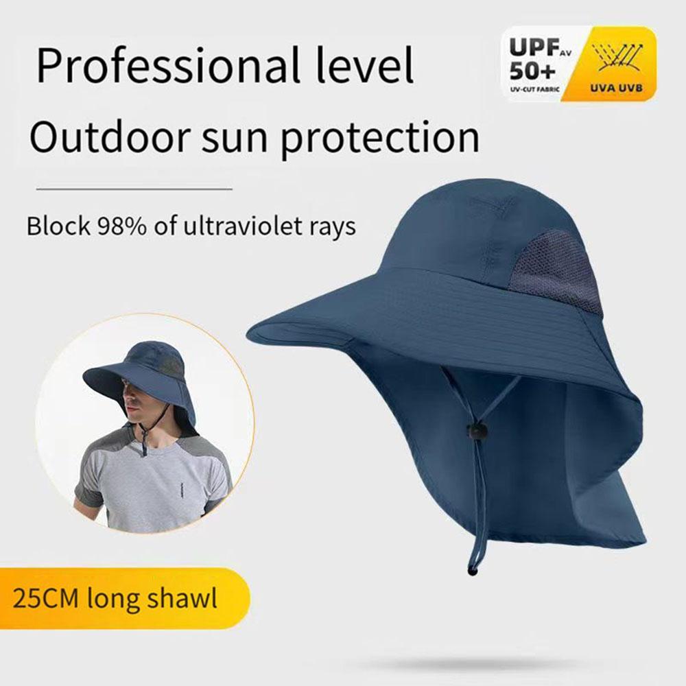 New Summer Sun Hat For Men Women Outdoor UV Sun Protection Wide Brim Fisherman Hat With Face Cover Neck Flap Fishing Hiking Hats