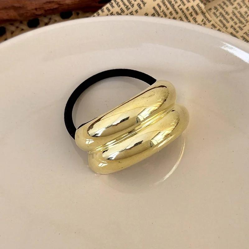 

Крутой Элегантный Темперамент Геометрический Металлический Шнурок для Волос для Женщин Корейский Стиль Высокая Эластичность Не Повреждает Волосы Скранчи Мода