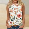 Women's Casual Round Neck Printed Sleeveless Vest Tops Vest