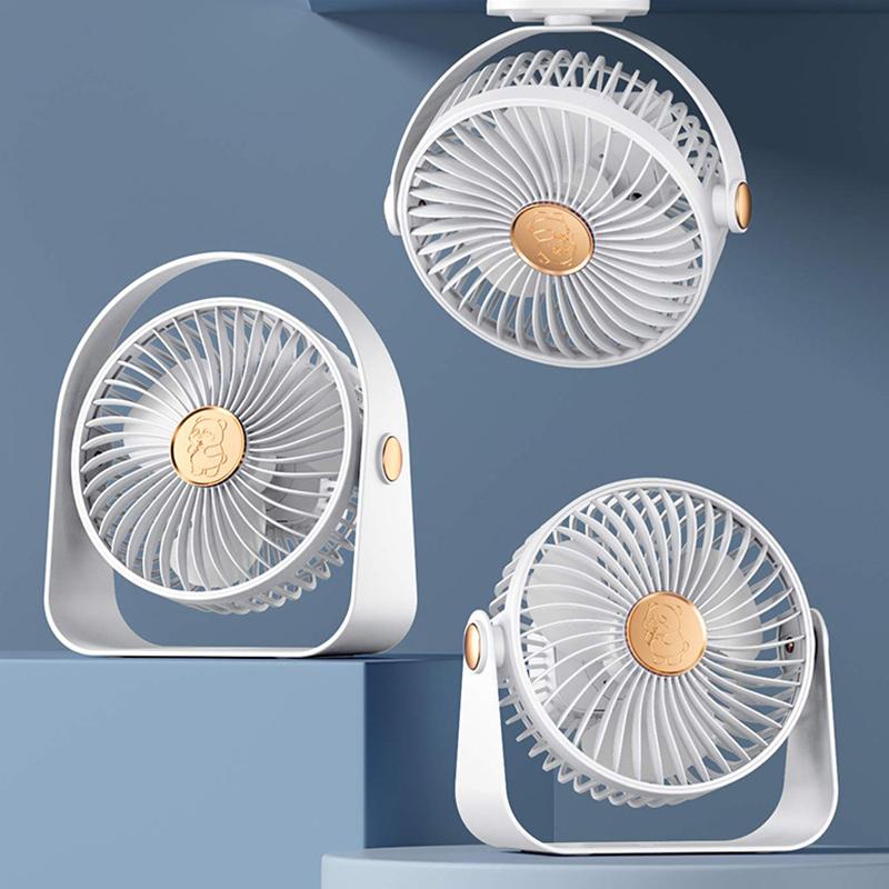 Clip-on Camping Fan 3 Speed Rechargeable Battery Operated Air Circulator Desktop Portable for Tent Office Dorm and Home