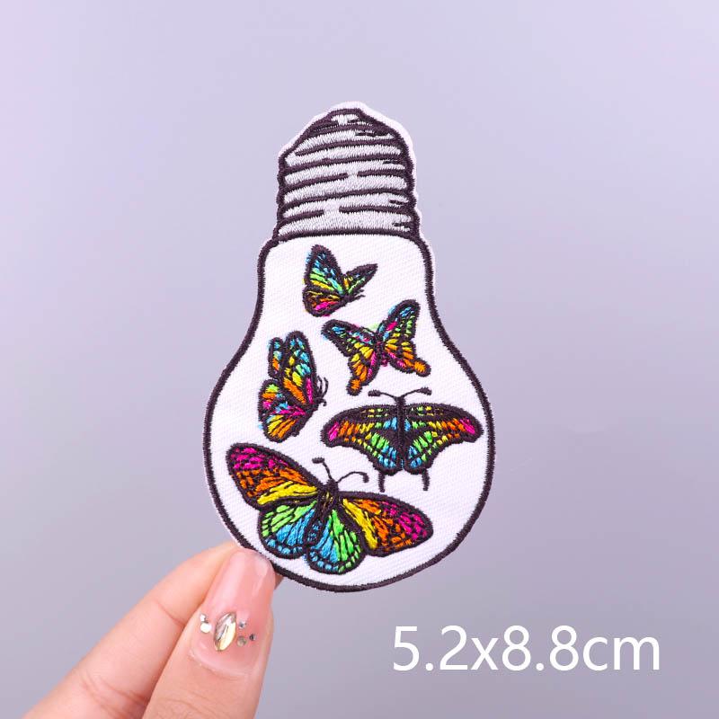 Wilderness Patch Mountain Patches Iron On Clothes River Embroidered Patches For Clothing Stripe Stickers On Clothes Hook Loop