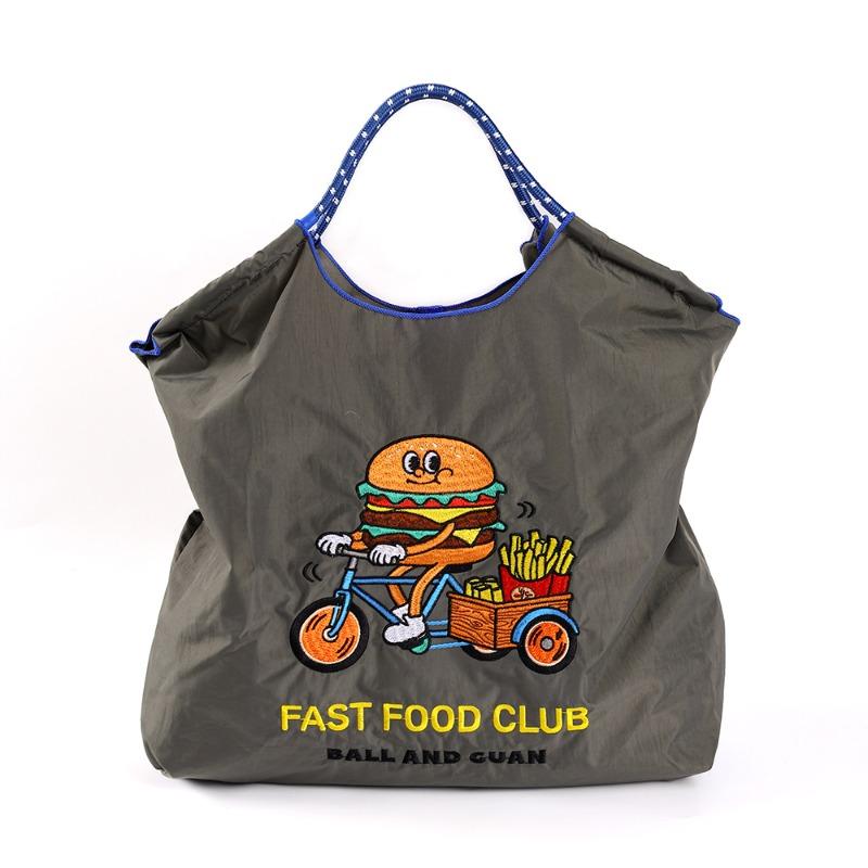 Nylon handbag bag new embroidered large capacity ball chain shoulder tide messenger tote bag