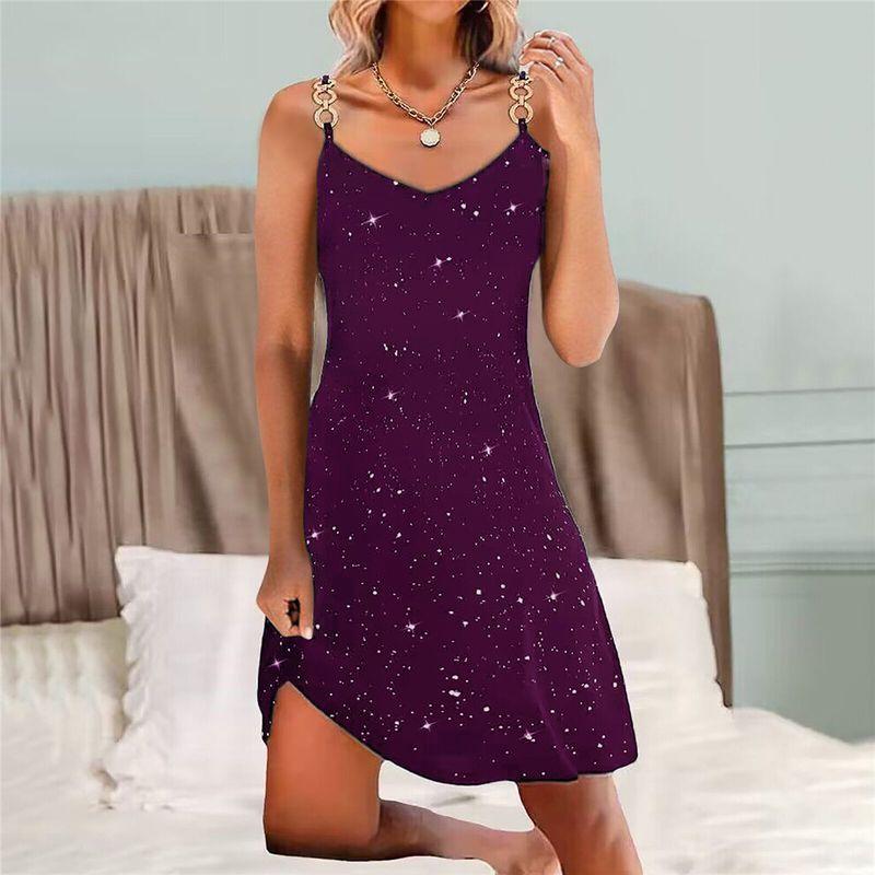 

Europe and America Cross Border Export Spring and Summer Tide Women s Sexy Dress Nightclub Evening Dress Hot Rhinestone Suspender Dress Silm Purple 3XL(Waist 96)