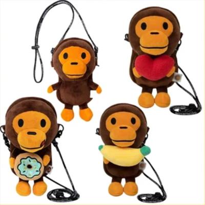 Bolsa de Celular de Macaco Milomonkey Bolsa de Celular Bolsa de Ombro Macaco Segurando Bananas Macaco Segurando Bananas Kawayi boneca de pelúcia presentes