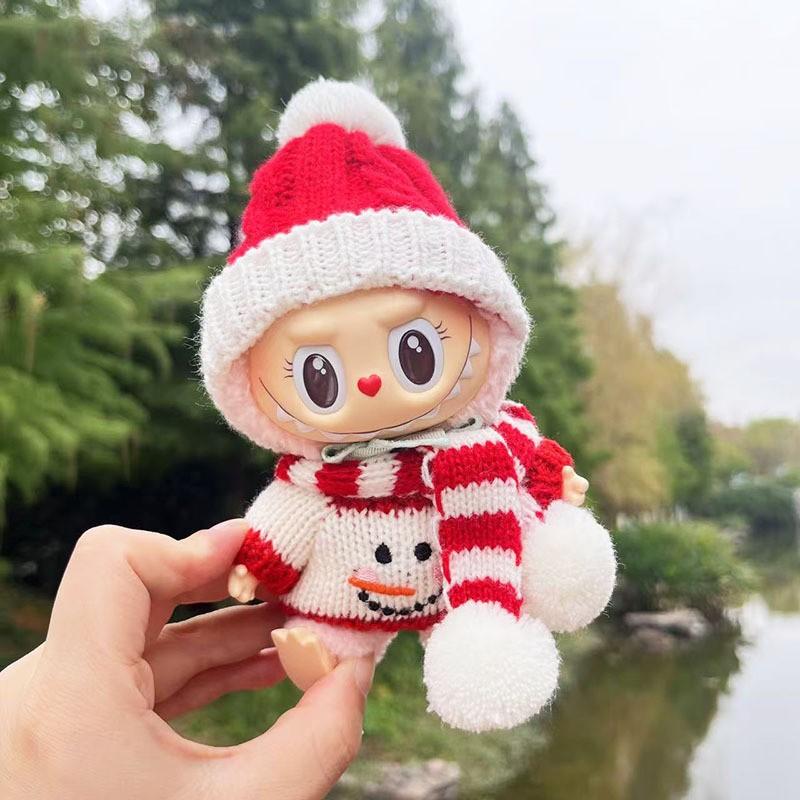 The First, Second and Third Generations of Christmas Baby Clothes Wear 17cm Pendants, and The Clothes Sit with Colored Beads Christmas Set.