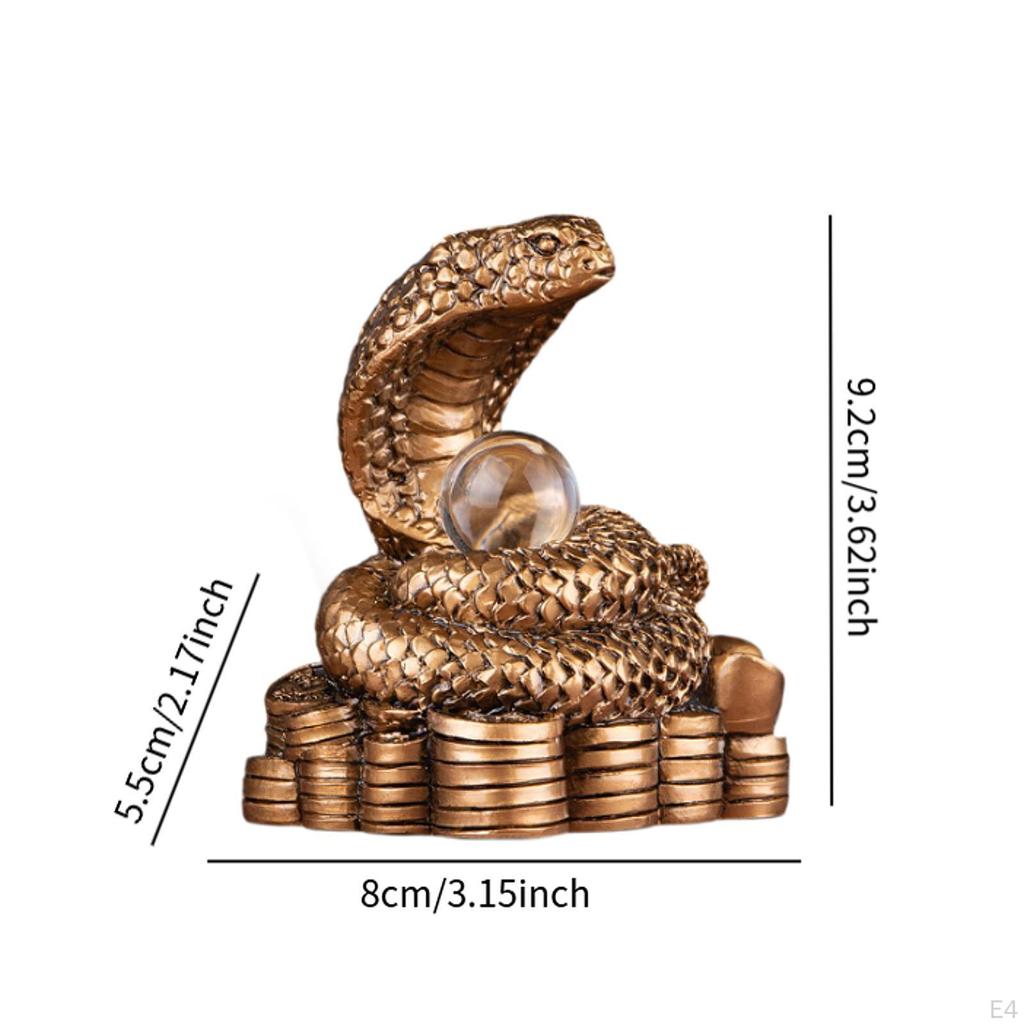 Statua Anno del Serpente Pezzo d'Arte da Collezione Feng Shui per Esposizione da Ufficio