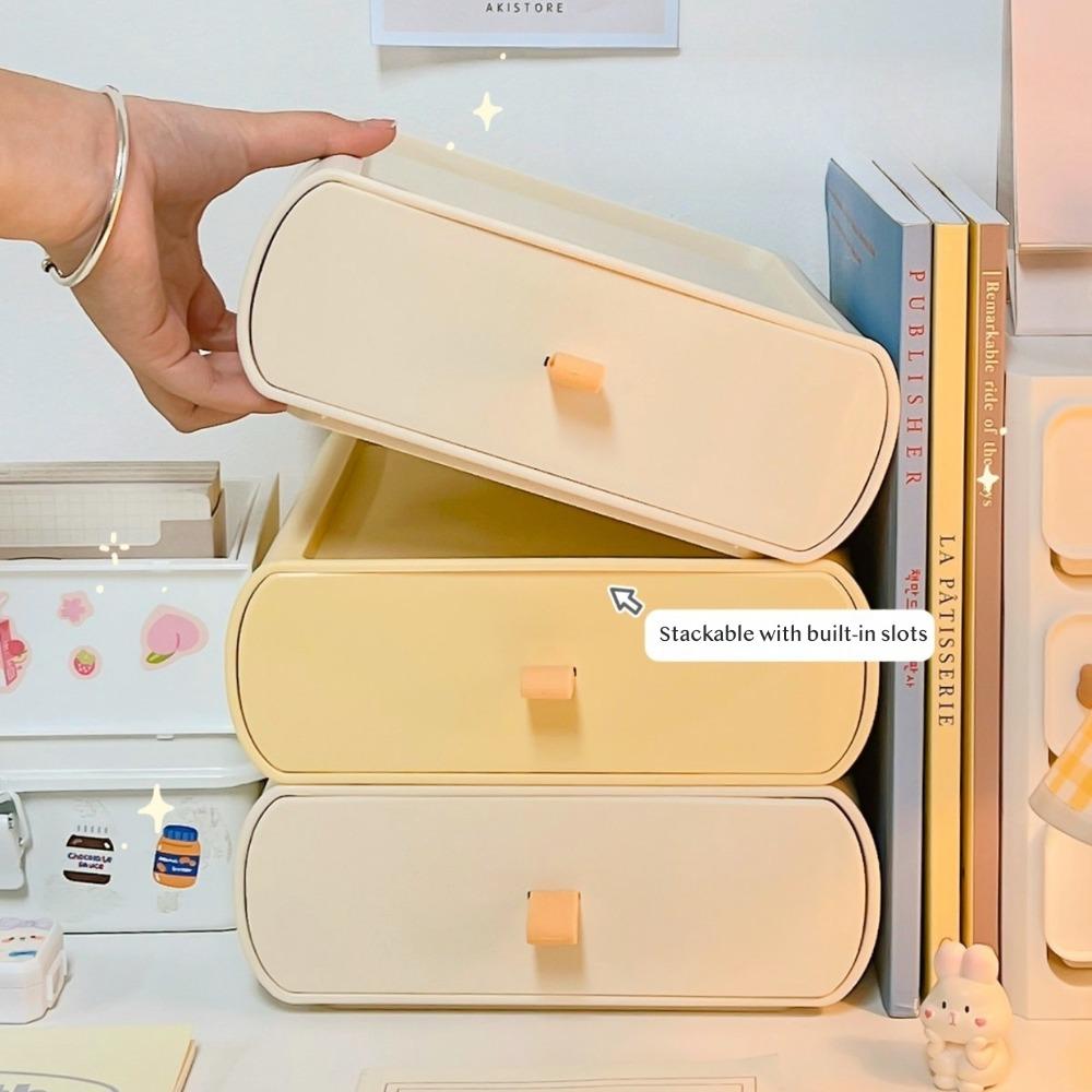 Makeup Organizer with Drawers Stackable Makeup Organizer with Top Tray Free Combination Desktop Vanity Storage for Cosmetics