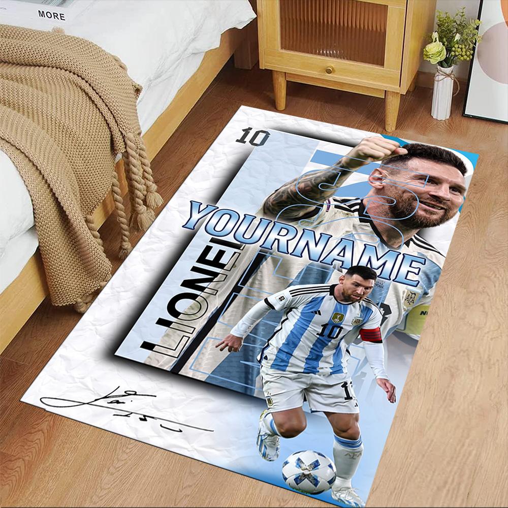Messi Customize Text Carpet Perfect for Dining Room Outdoor Bedrooms Entryway Antislip Carpet Office home decor Wedding Party Gift