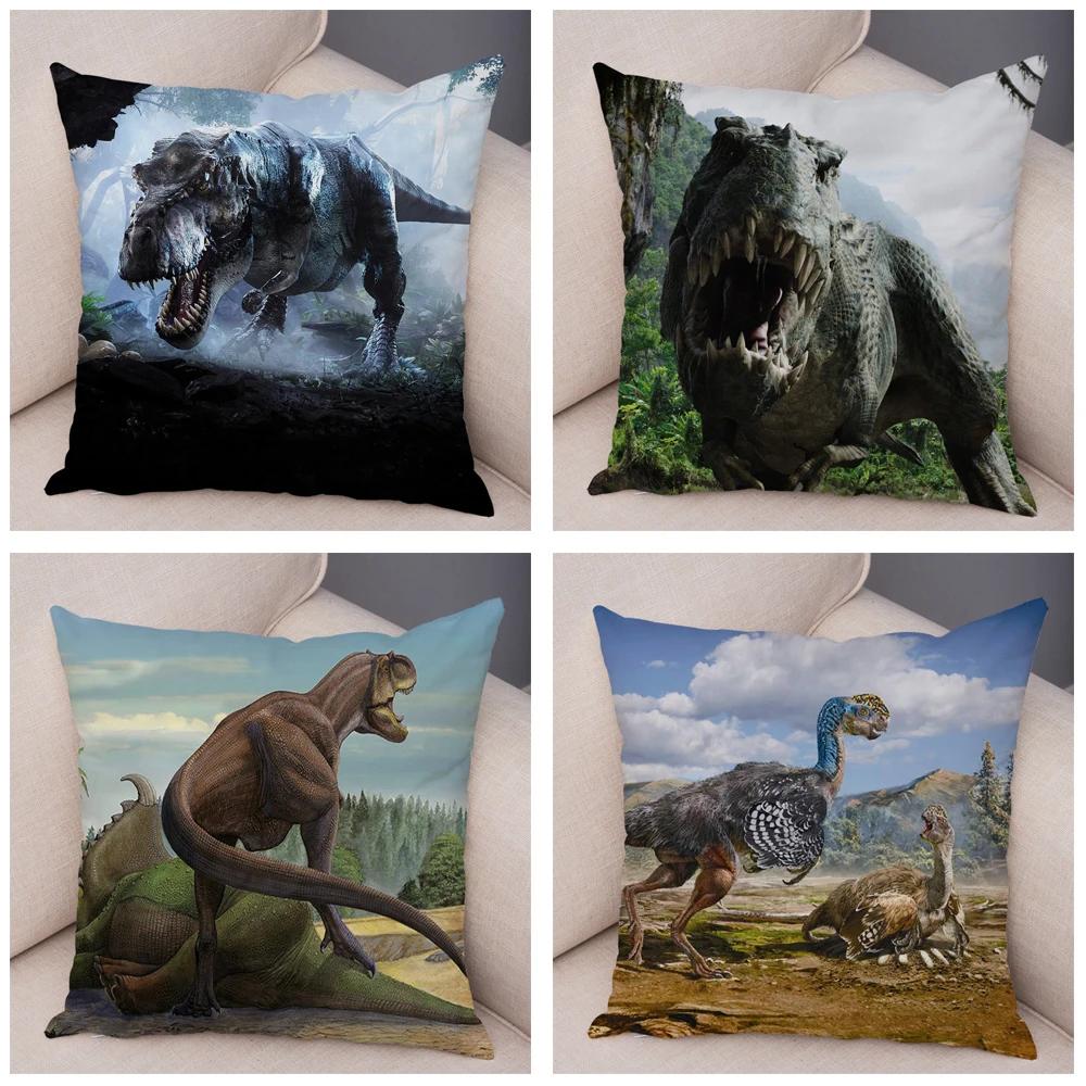 Car Sofa Home Pillowcase Jurassic Dinosaur Cushion Cover Decorative Wildlife Print