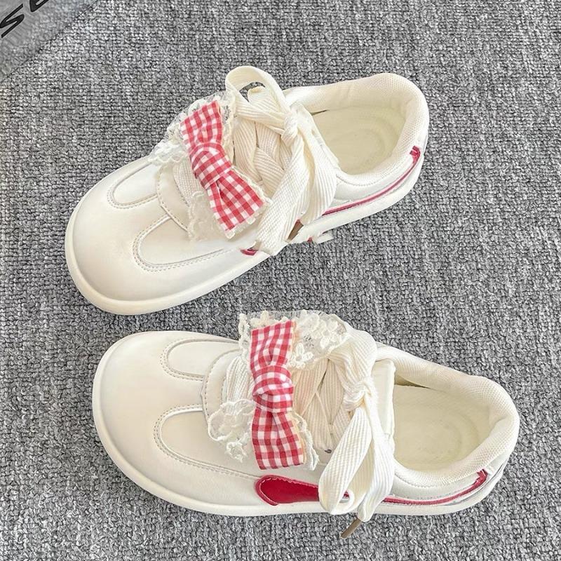 

Ugly cute platform women s new spring and autumn cute girl versatile shoes bow platform white shoes 40