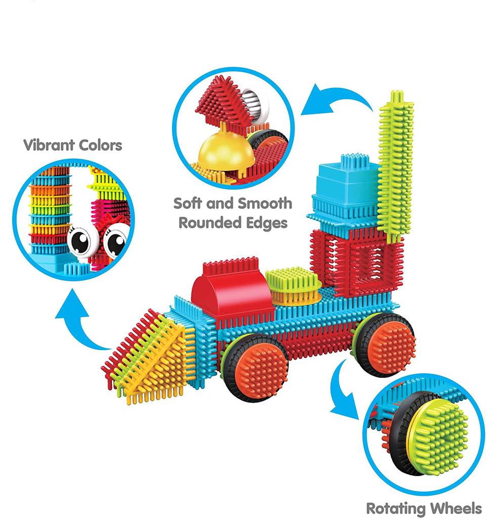 144PCS Building Block Children's Bristle Shape Brick Intellectual Modeling Interactive Parent-Child Assembly Diy Educational Toy