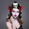 2025 Halloween Decoration Headband For Men And Women Creative Skull Flower Gauze Cobweb Headband Gothic Style Hair Accessories
