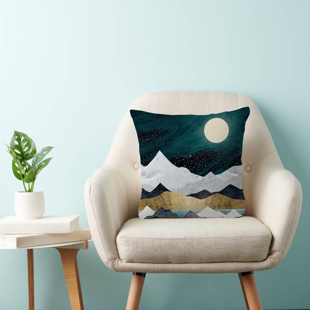 Nordic Abstract Geometric Mountain Pillow Cover Sofa Cushion Cover Home Room Decoration Children Gift