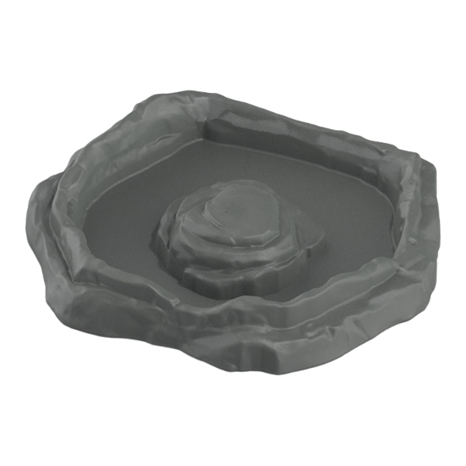 

Reptile Feeding Dish Food Bowl Easy to Clean Food Dish Tank or Aquarium Accessory for Turtle Tortoise Gecko Bearded Dragon сірий колір