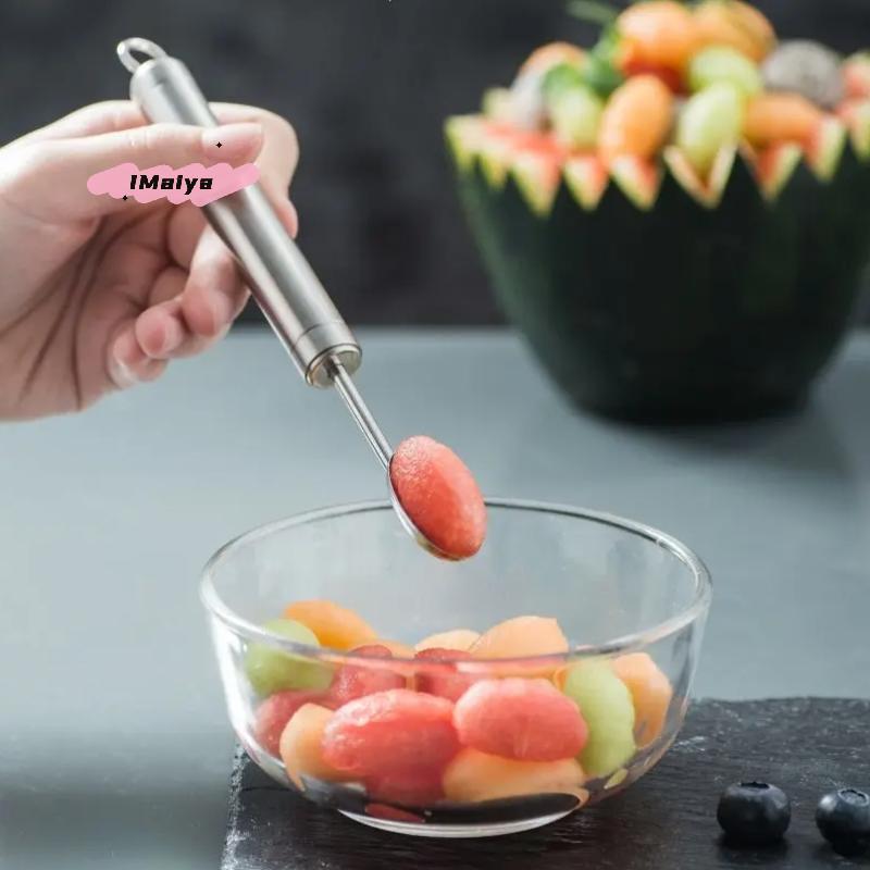 1Pc Stainless Steel Fruit Carving Spoon Wavy Baller Shaping DIY Scooping Kitchen Gadget Easy to Clean