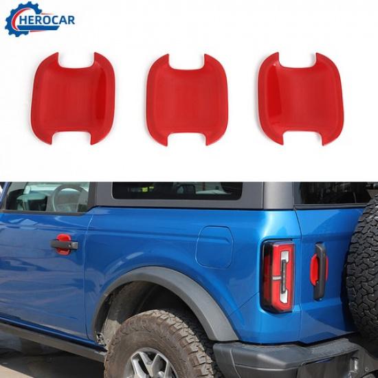 3 Set Door Handle Bowl Cover Decor Molding Trim For Ford Bronco 21+2 Doors Red