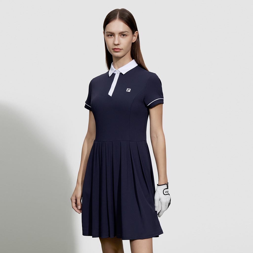 New FILA SS24 Short Sleeved Dresses Women's Tide Blue A11W425310FDB