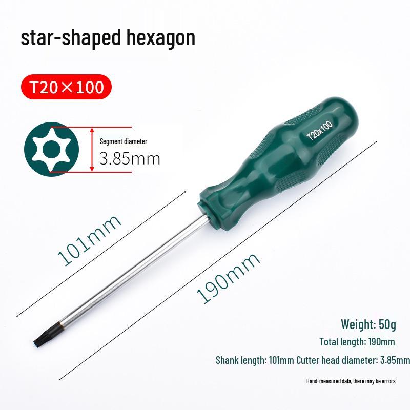 Hexagon Set Screwdriver: Flower, Rice, Spline, T-Type, Internal Star, Hexagonal.