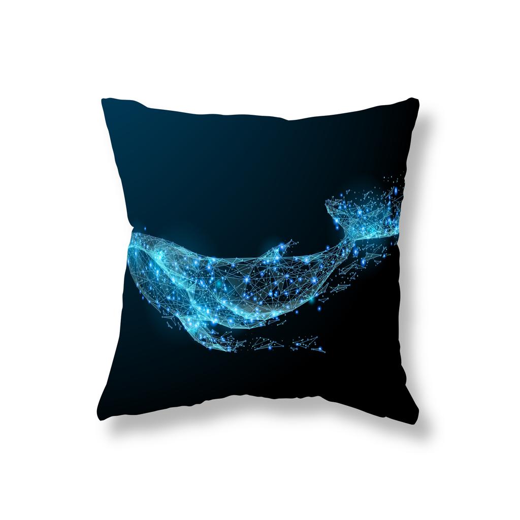 Niedlicher Orca-Wal-Kissenbezug, Sofa-Dekoration, Zimmer, Nachttisch, Büro, Spiel, Stuhl, Kissenbezug, Heimdekoration, Kissenbezug, 45 x 45 cm