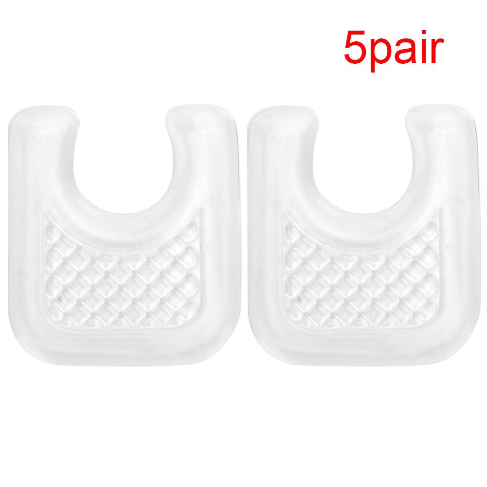 5 Pair of Multifunction Gel Transparent Heel Cushion Non Slip Pain Relief Foot Pads Shoe Insoles