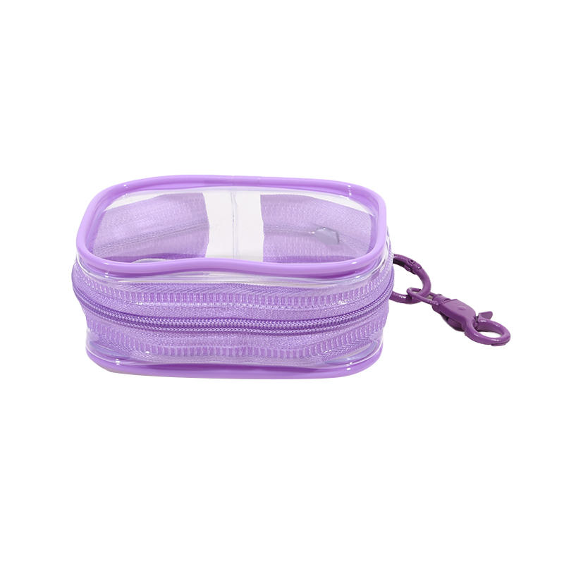 Small Clear Figure Display Bag with Keychain Portable Zipper Waterproof Mini Doll Pouch Carrying Case for Figures Collectibles