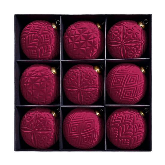 

9 шт. Бархатные елочные шары Ретро Небьющиеся шары Элегантные украшения для зимних праздников для дома, в помещении и на улице, для празднования