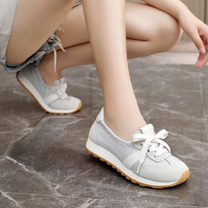 Casual shoes 2025 spring and summer breathable white shoes casual women's sports shoes thick soled women's shoes
