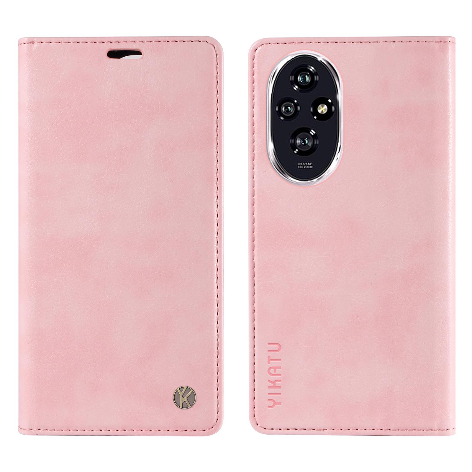 

For Honor 200 5G Wallet Case Litchi Texture Leather Phone Cover Pink