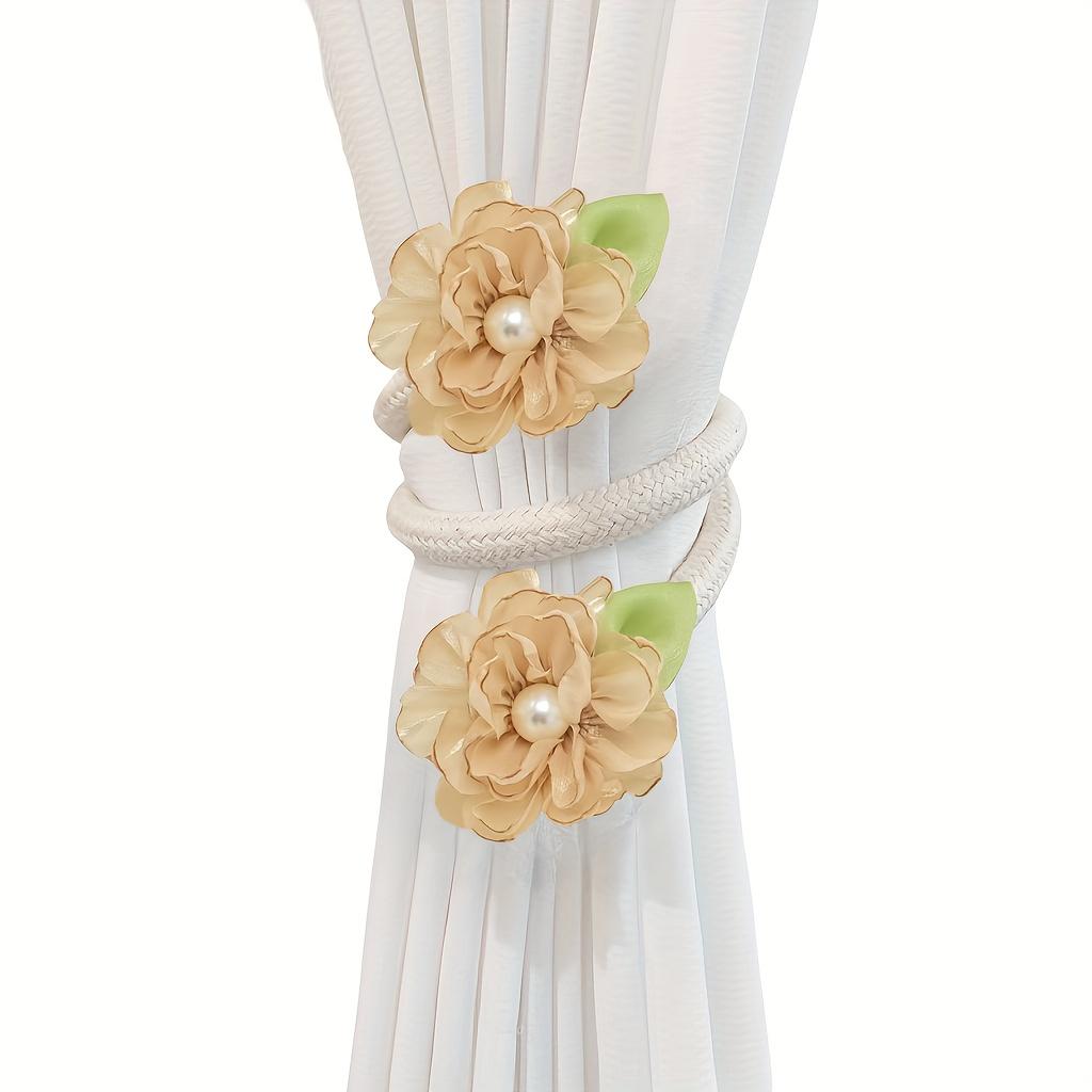 2pcs Branch Flower Curtain Tieback - Free Punching Belt Curtain Clip - Curtain Accessories for Bedroom Living Room Home Decor