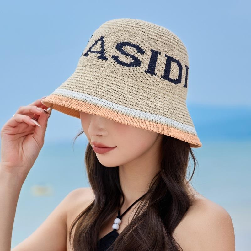 Sunshade Hat Knitted Bucket Hat Fashion Versatile Letter Bucket Hat Breathable Basin Hat