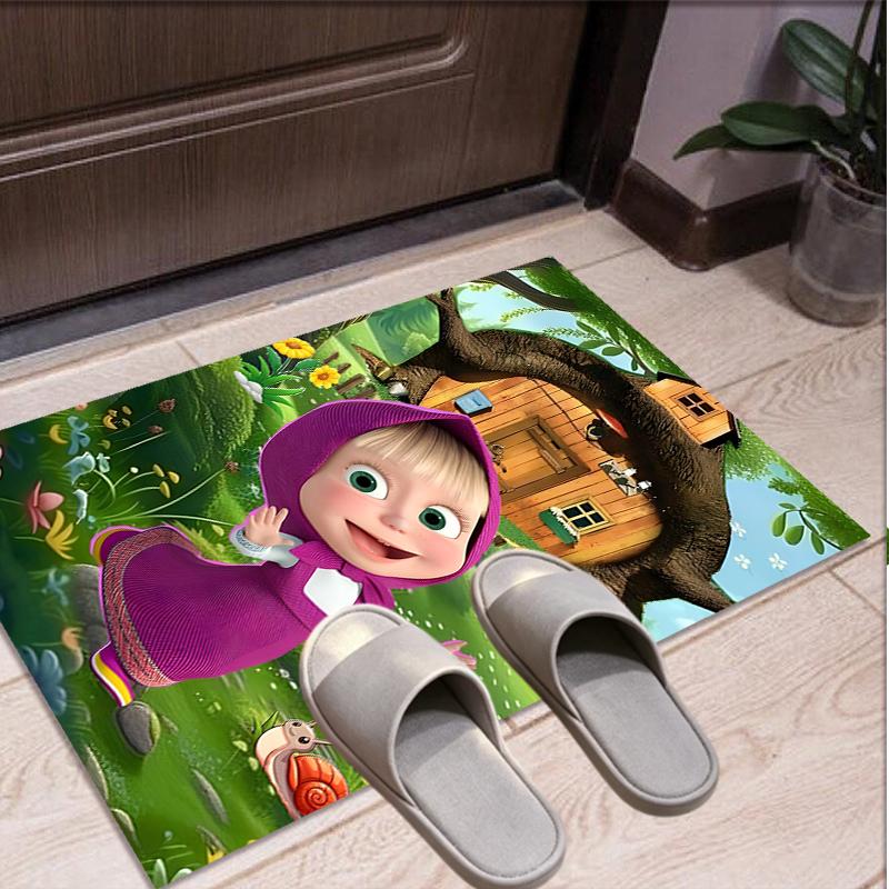 Masha and The Bear Pattern Rug, Indoor/Outdoor Mat, for Picnic, Gameroom, Bedroom, Office, Living Room, Home Decor Carpet, Birthday Gift