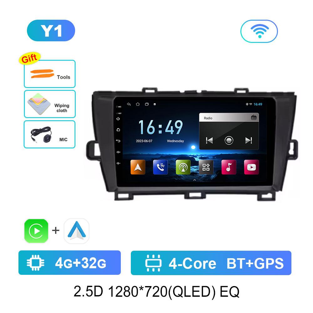 GPS Navigation Split Screen for Toyota Prius 3 XW30 2009 - 2015 Android 14 Car Audio Multimedia Player 4G WiFi BT Head Unit